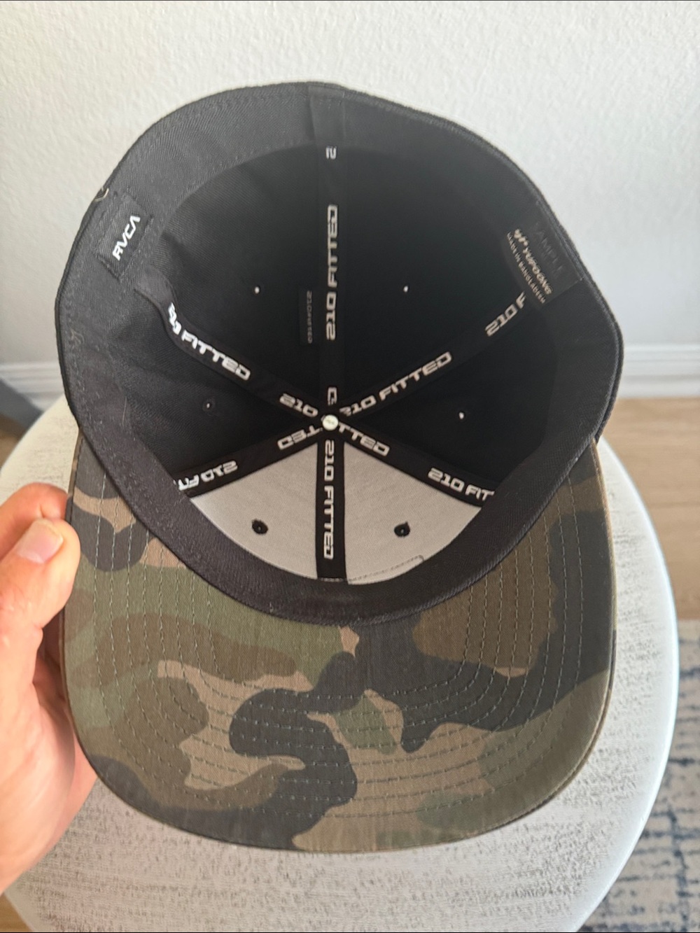 RVCA Black Crown 210 Fitted with Camo Brim - Picture 4 of 5